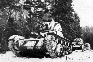 Советские легкие танки Т-26 под Москвой в декабре 1941