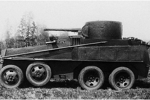Доработанный образец ПБ-4 во время испытаний на НИИБТ Полигоне. Лето 1935 года.