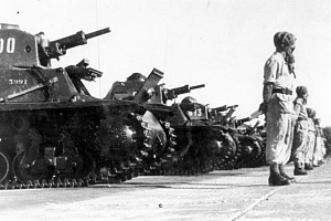 Pz.Kpfw.38 H (f) в рядах израильской армии, 1948 год. Это были первые танки, официально купленные Израилем